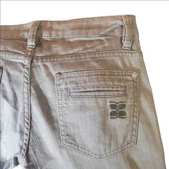 BCBGMaxAzria VINTAGE "Sophie" Twisted Flare Leg Y2K Gray Smoke Jeans Size 26 - Picture 10 of 15